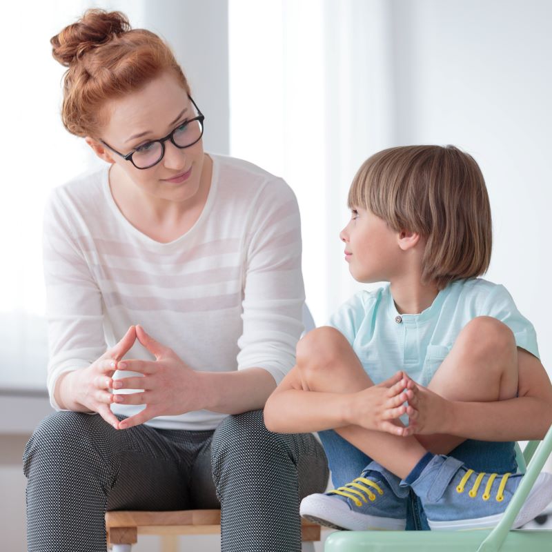 Autism child with parent