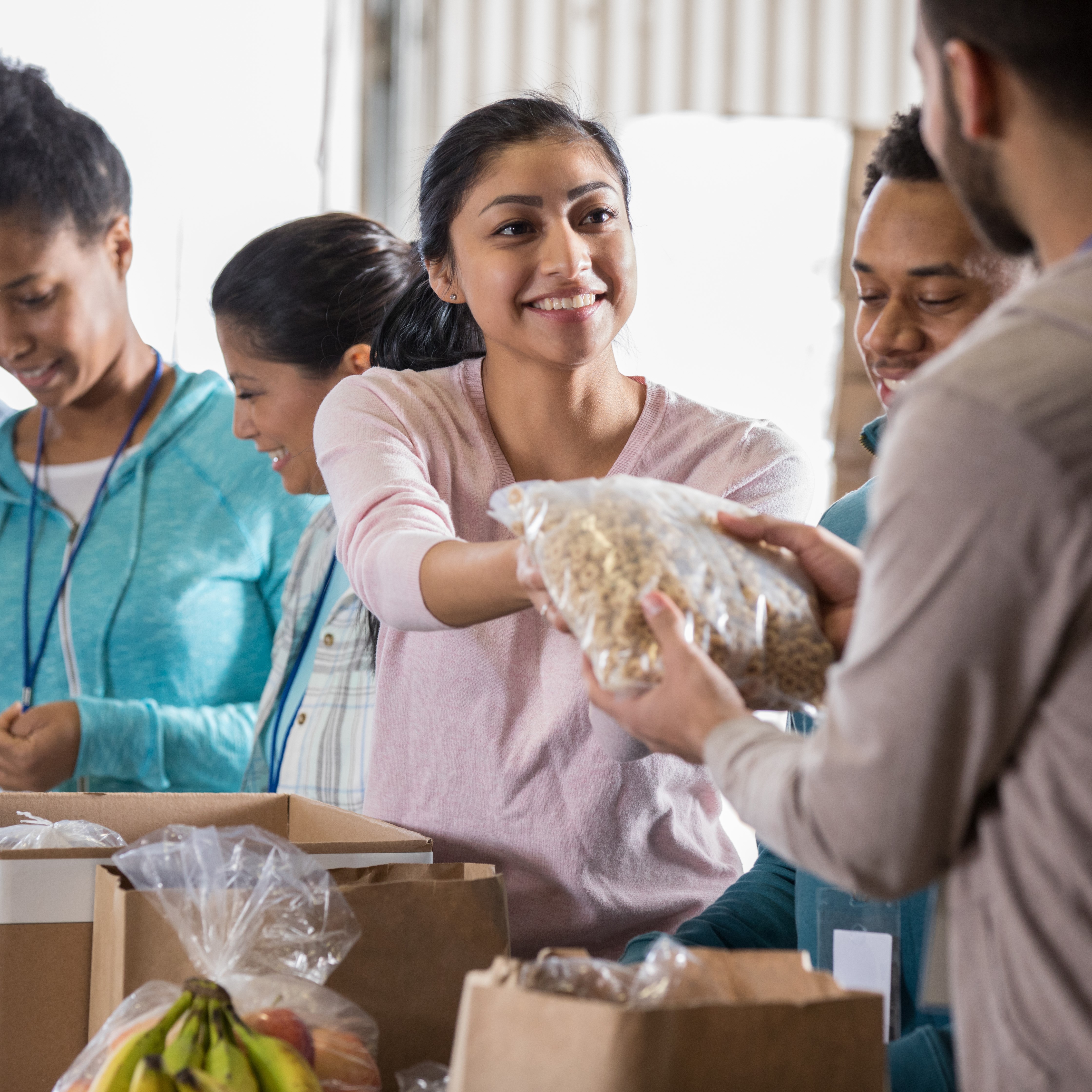 Volunteers working at food kitchen